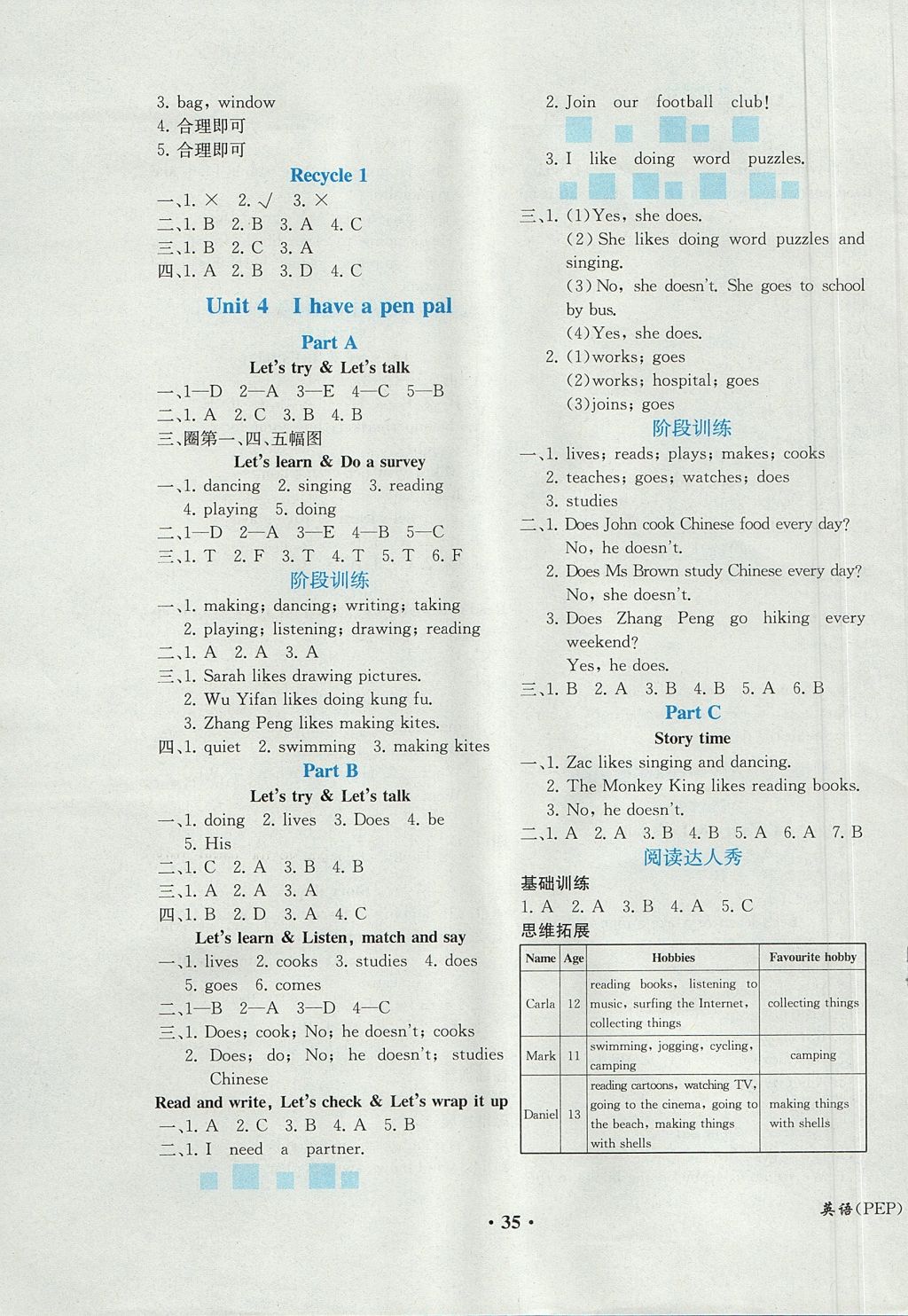 2017年勝券在握同步解析與測評六年級英語上冊人教PEP版重慶專版 參考答案第3頁