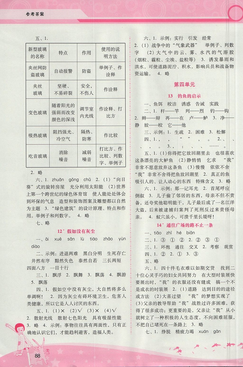 2017年自主与互动学习新课程学习辅导五年级语文上册人教版 参考答案第4页