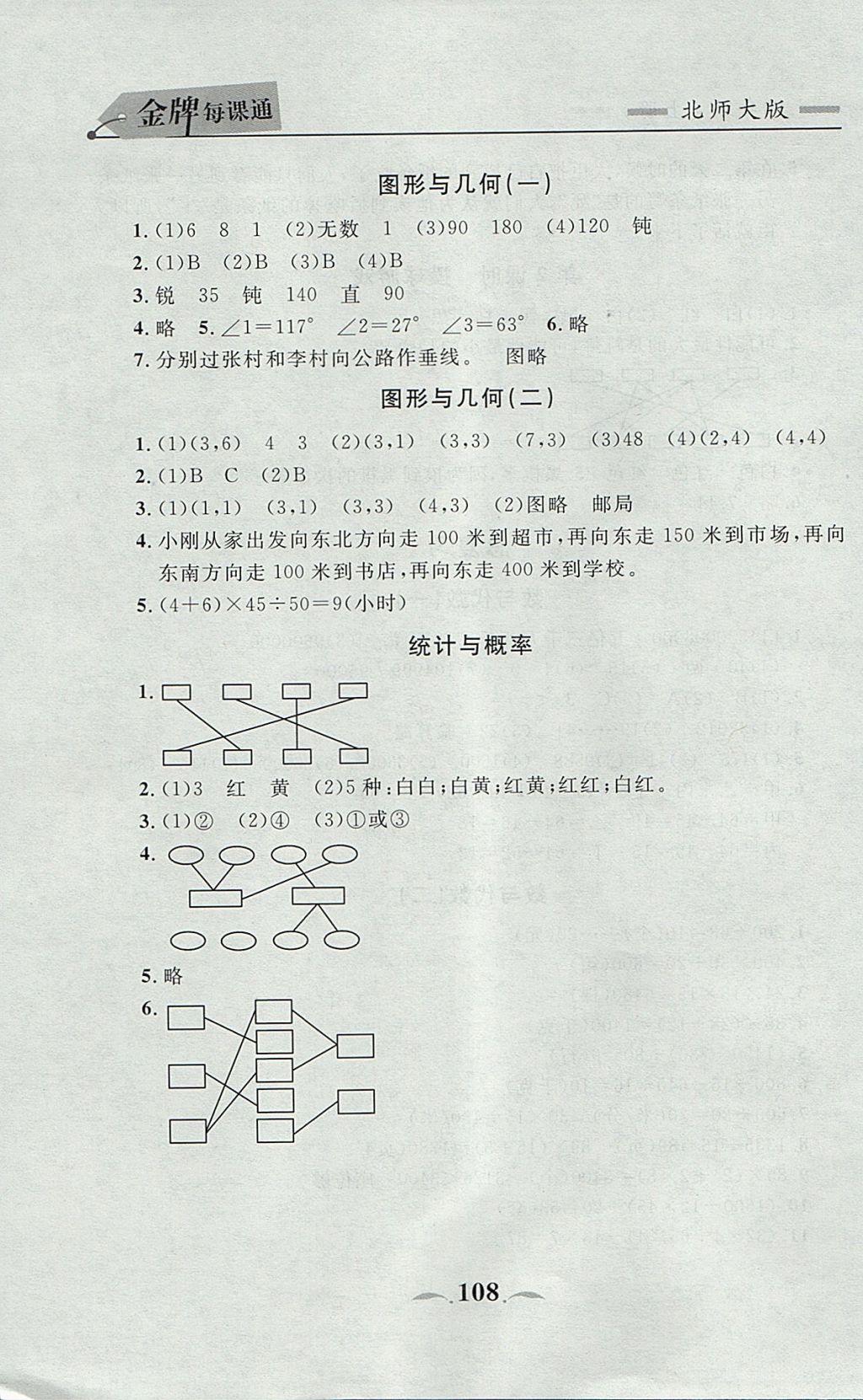 2017年點(diǎn)石成金金牌每課通四年級(jí)數(shù)學(xué)上冊(cè)北師大版 參考答案第12頁