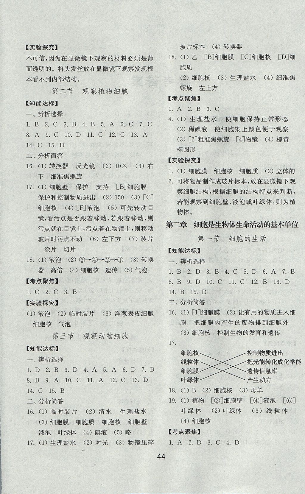 2017年初中基礎(chǔ)訓(xùn)練六年級生物學(xué)上冊魯科版五四制 參考答案第4頁