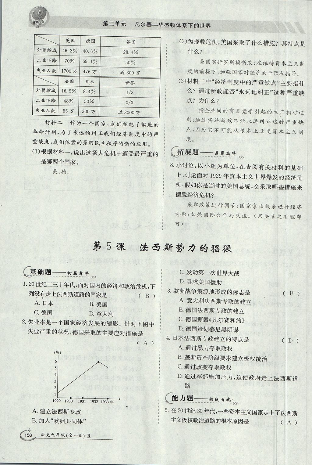 2017年金太陽導(dǎo)學案九年級歷史全一冊 導(dǎo)學測評第156頁