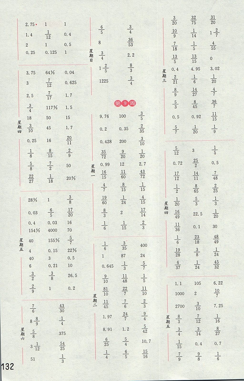 2017年通城學(xué)典小學(xué)數(shù)學(xué)計算能手六年級上冊北師大版 參考答案第6頁