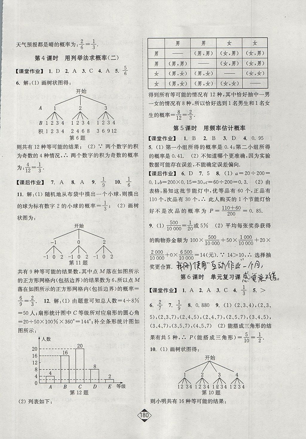 2017年轻松作业本九年级数学上册人教版 参考答案第18页