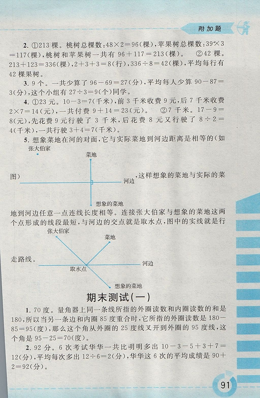 2017年附加題四年級數(shù)學(xué)上冊江蘇版黃山書社 參考答案第19頁