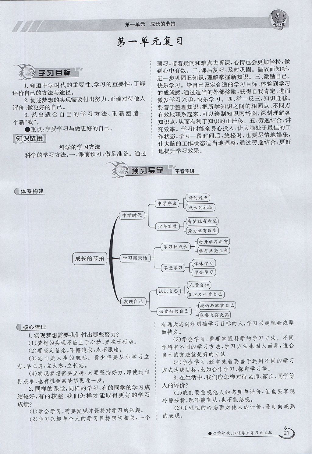 2017年金太陽(yáng)導(dǎo)學(xué)案七年級(jí)道德與法治上冊(cè) 第一單元第21頁(yè)