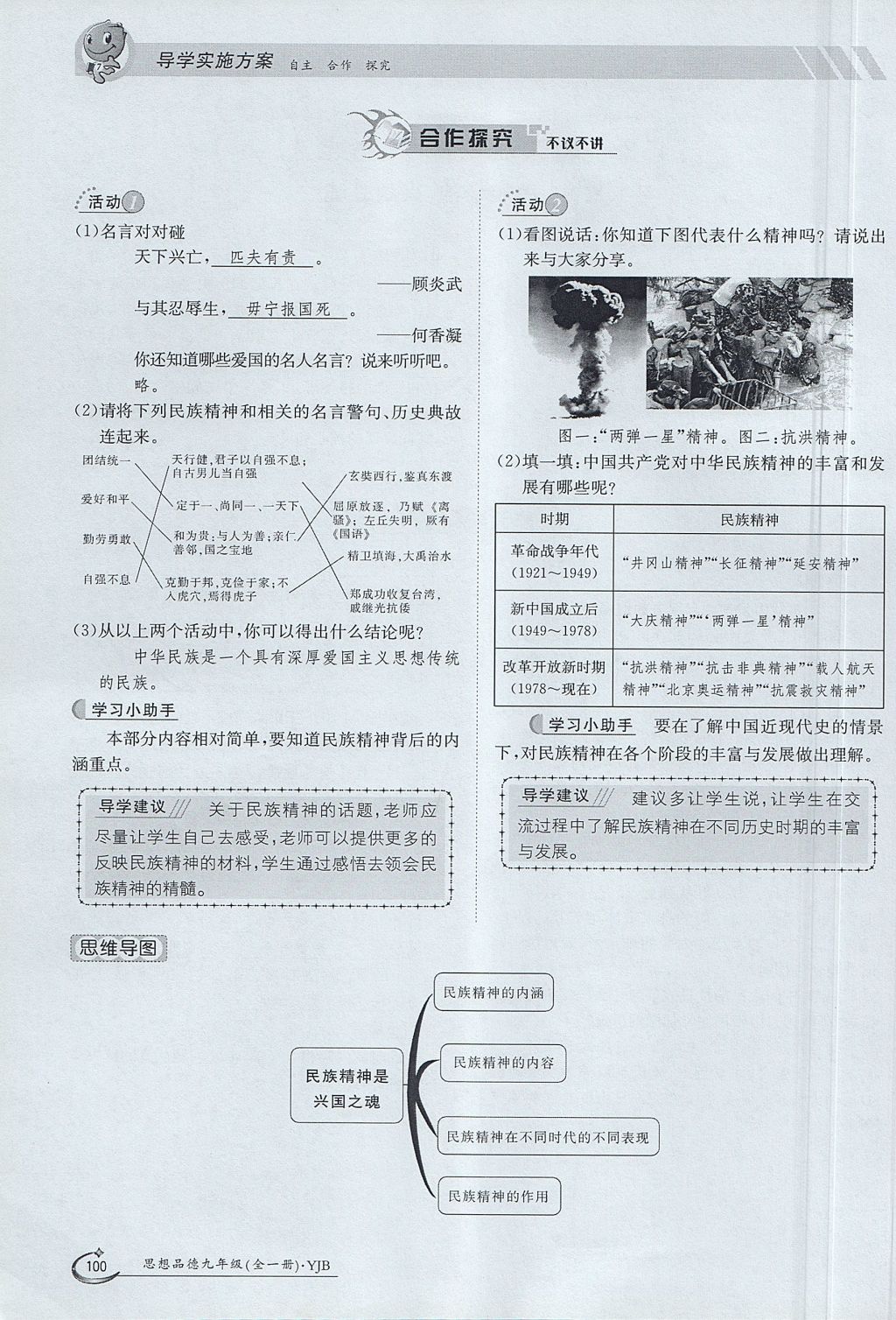 2017年金太阳导学案九年级思想品德全一册粤教版 第四单元第100页