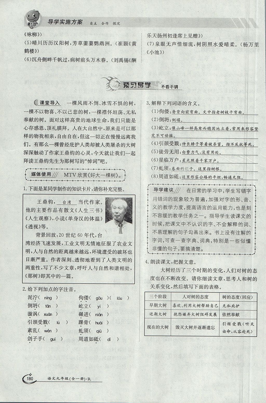 2017年金太陽導(dǎo)學(xué)案九年級語文全一冊 下冊第三單元第155頁