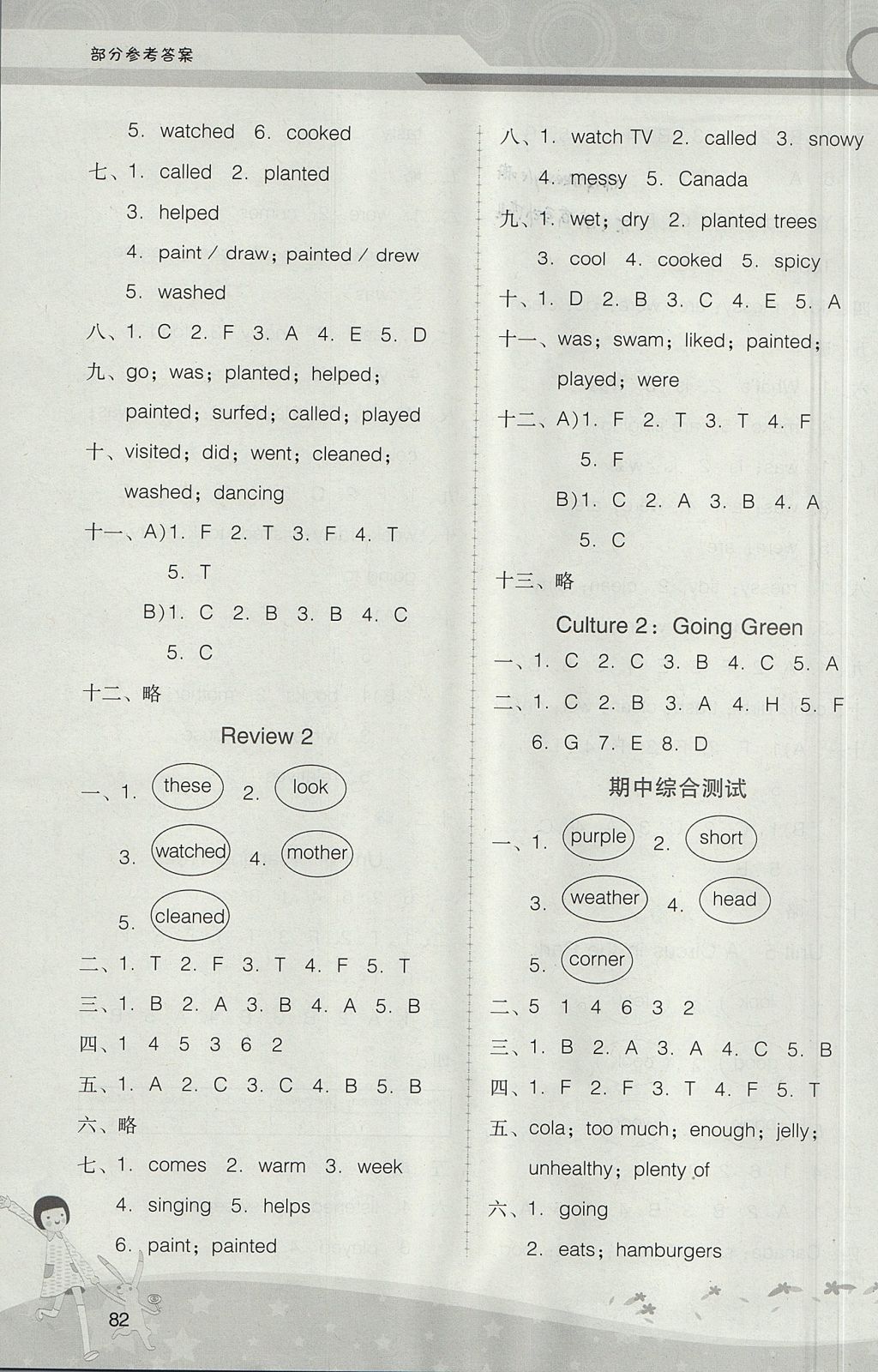 2017年新課程學習輔導六年級英語上冊粵人民版中山專版 參考答案第12頁