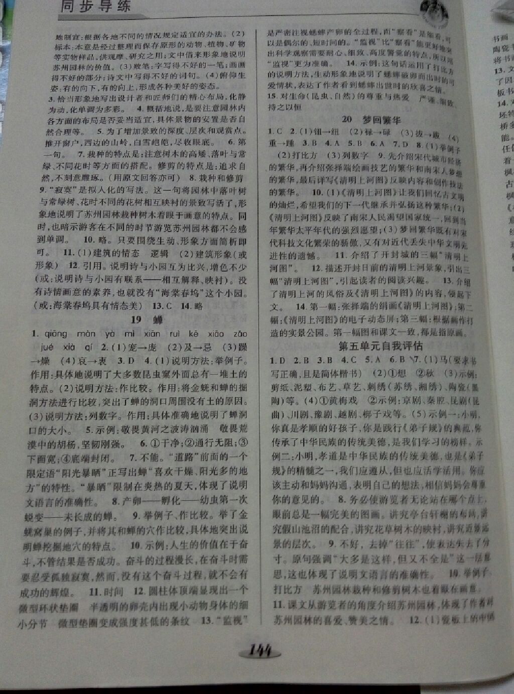 2017年新課標(biāo)教材同步導(dǎo)練八年級(jí)語(yǔ)文上冊(cè)A版 參考答案第3頁(yè)