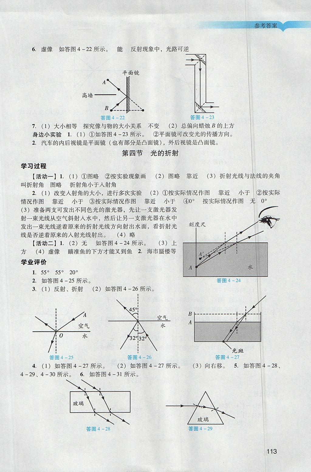 2017年陽光學(xué)業(yè)評價八年級物理上冊人教版 參考答案