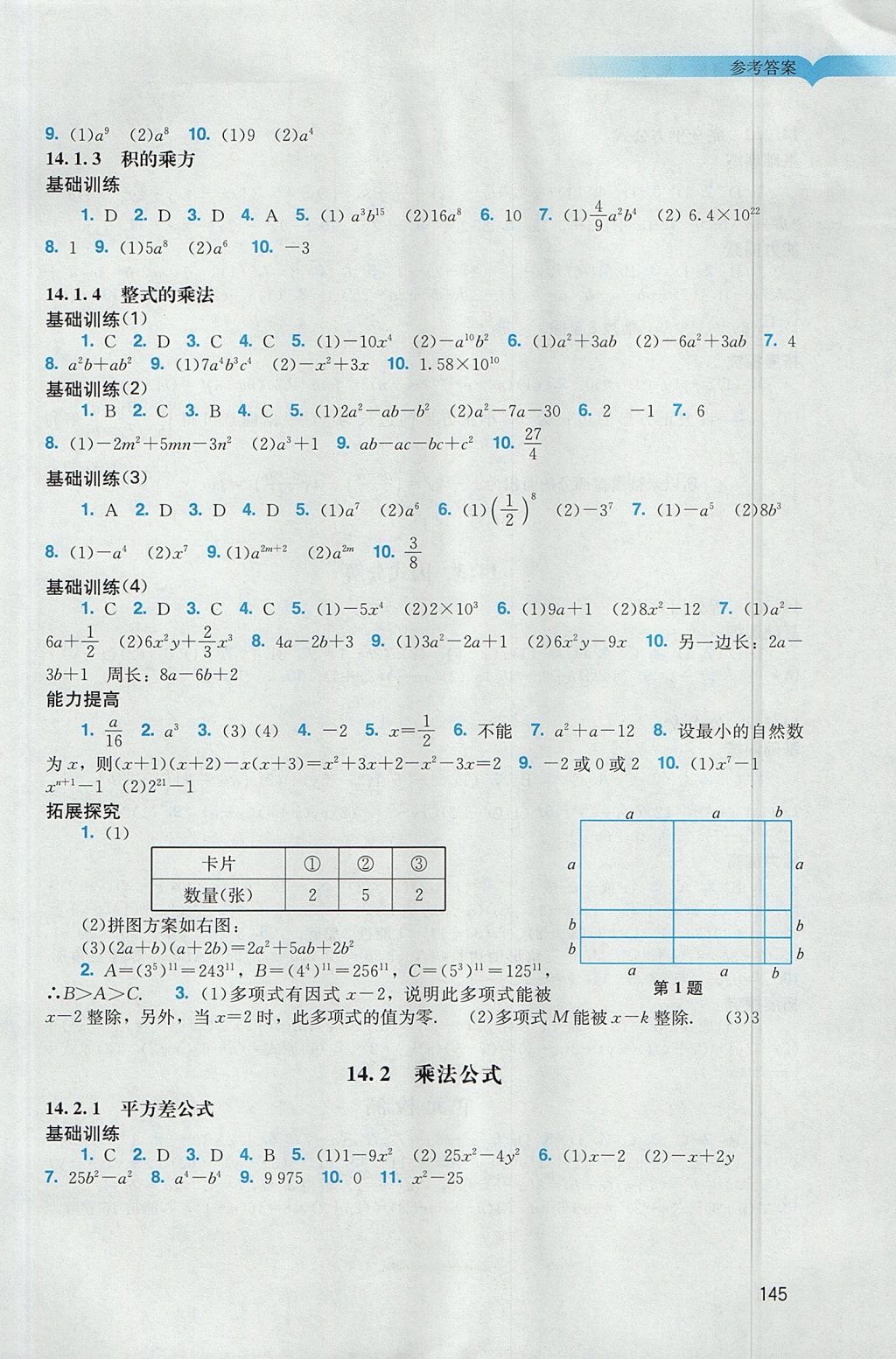 2017年陽光學(xué)業(yè)評(píng)價(jià)八年級(jí)數(shù)學(xué)上冊(cè)人教版 參考答案