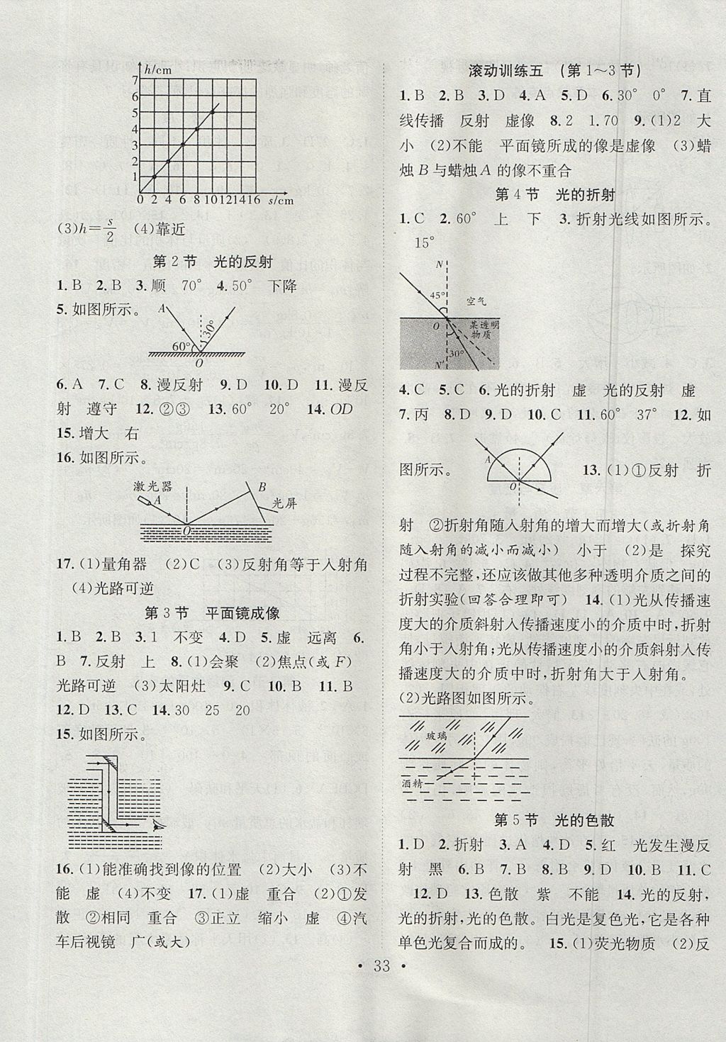 2017年七天學(xué)案學(xué)練考八年級(jí)物理上冊(cè)人教版 參考答案