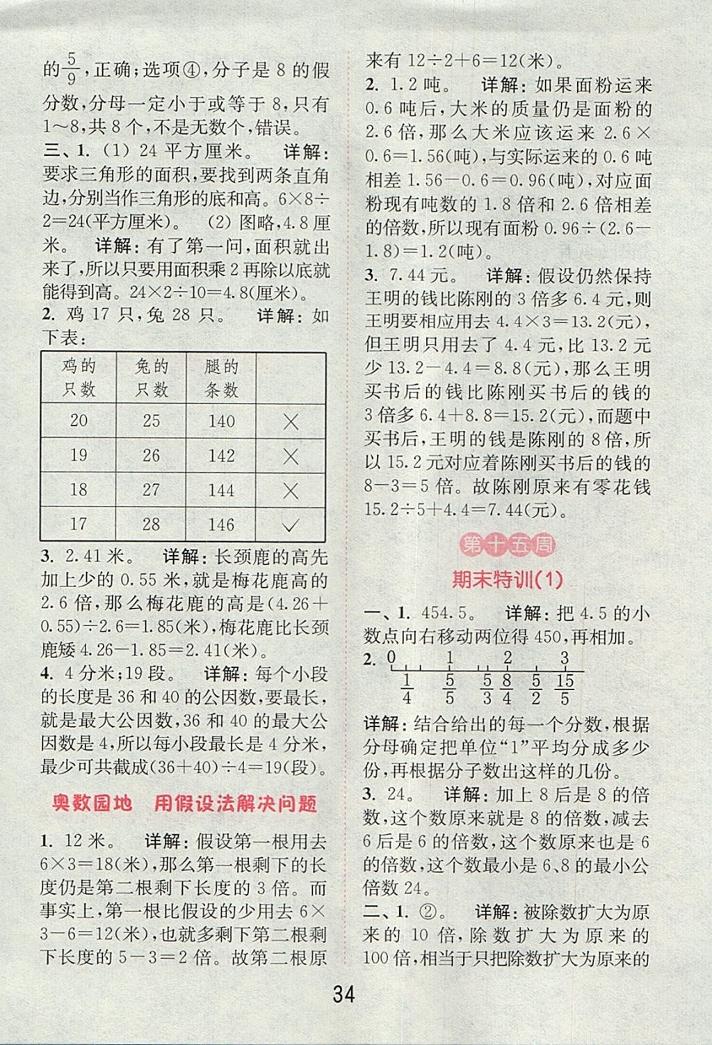 2017年通城學(xué)典小學(xué)數(shù)學(xué)提優(yōu)能手五年級(jí)上冊(cè)北師大版 參考答案