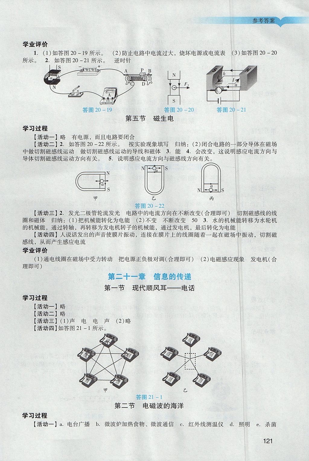 2017年陽(yáng)光學(xué)業(yè)評(píng)價(jià)九年級(jí)物理上冊(cè)人教版 參考答案