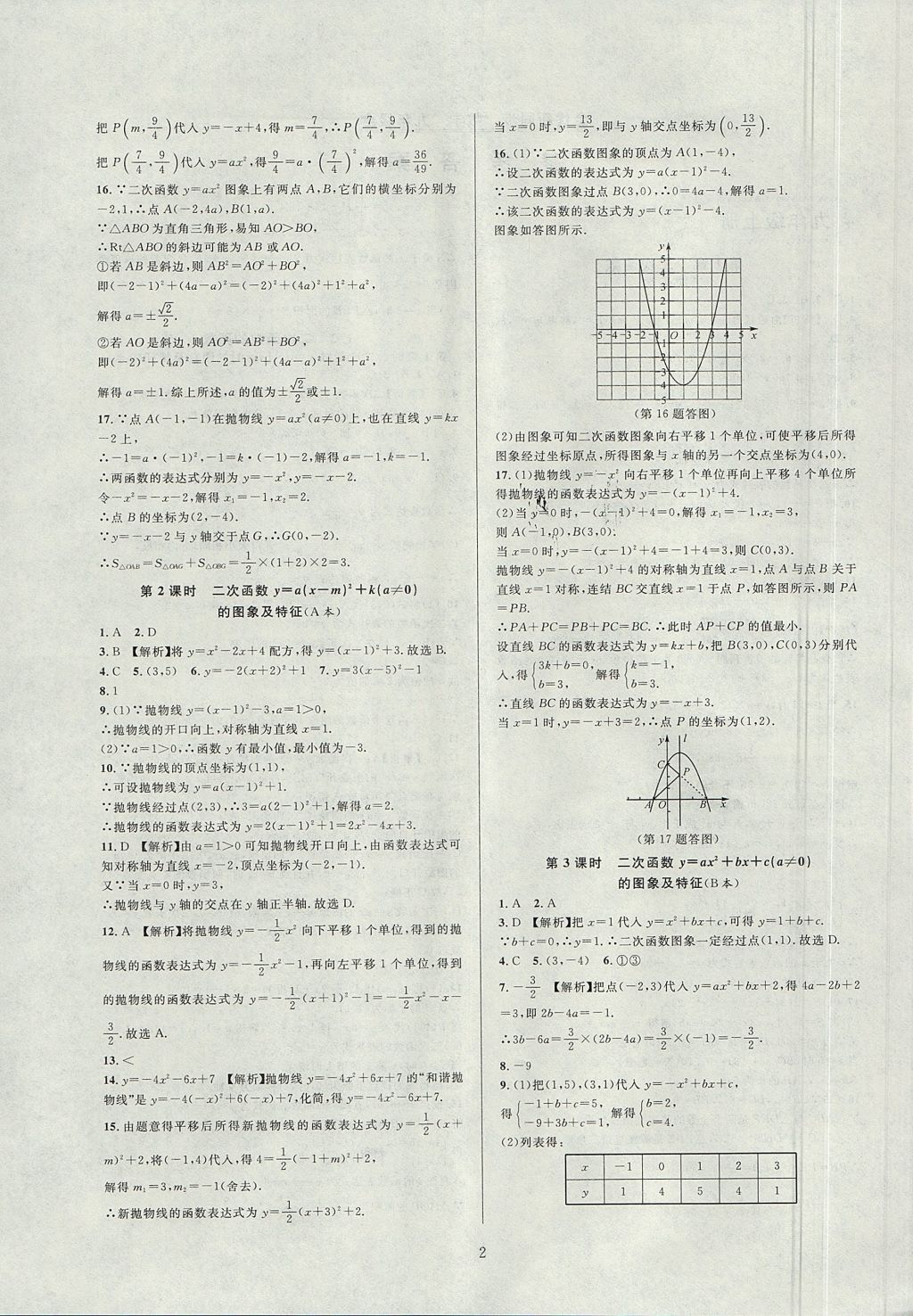 2017年全優(yōu)新同步九年級數(shù)學(xué)全一冊浙教版 參考答案