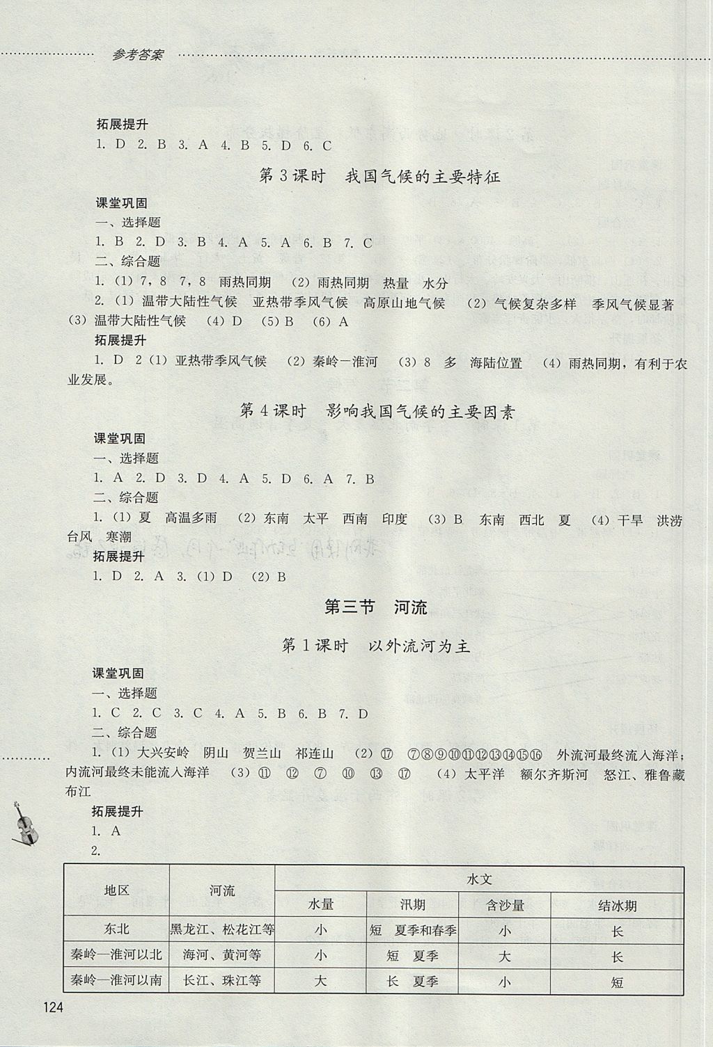 2017年初中课堂同步训练七年级地理上册山东文艺出版社 参考答案