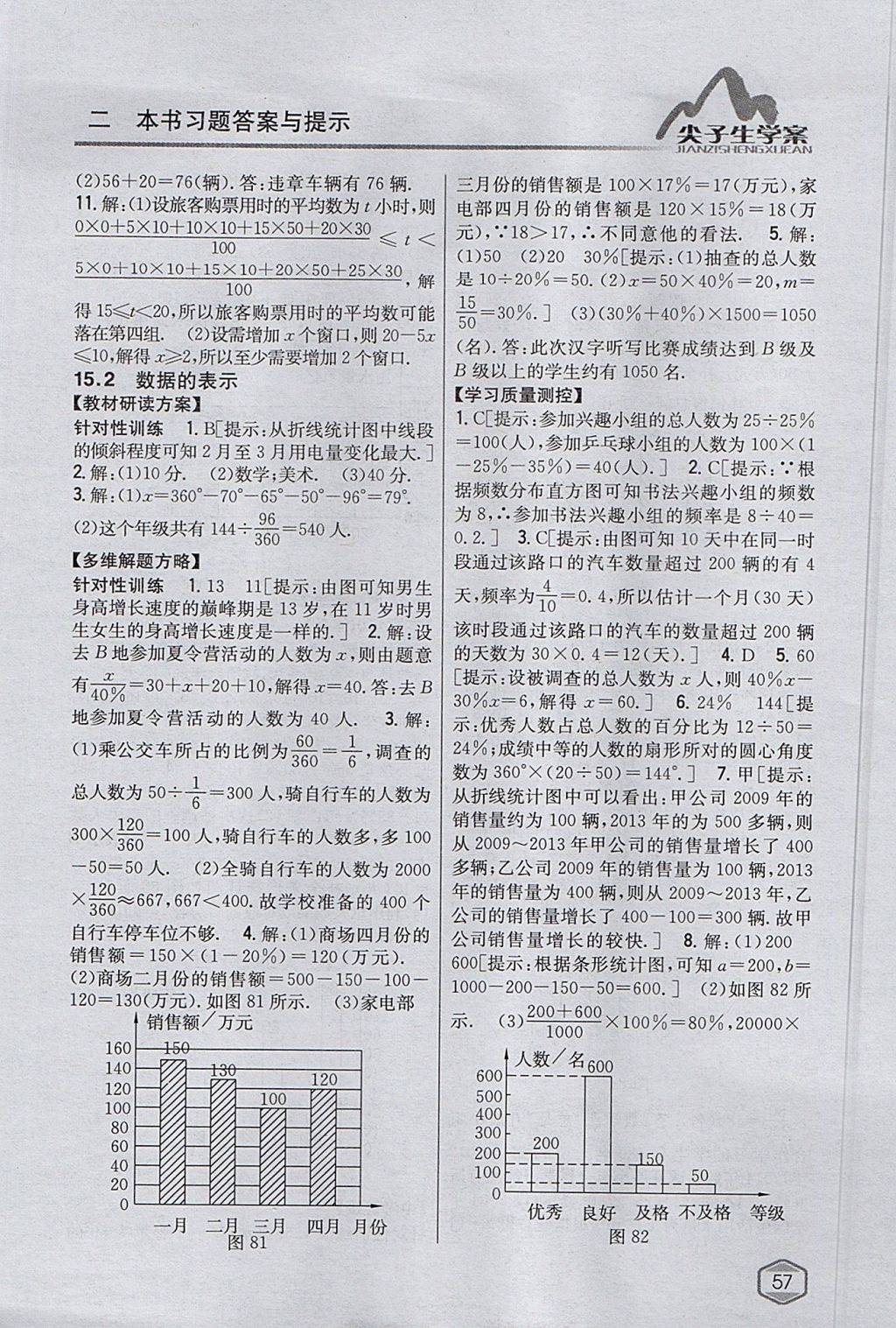 2017年尖子生學(xué)案八年級數(shù)學(xué)上冊華師大版 參考答案