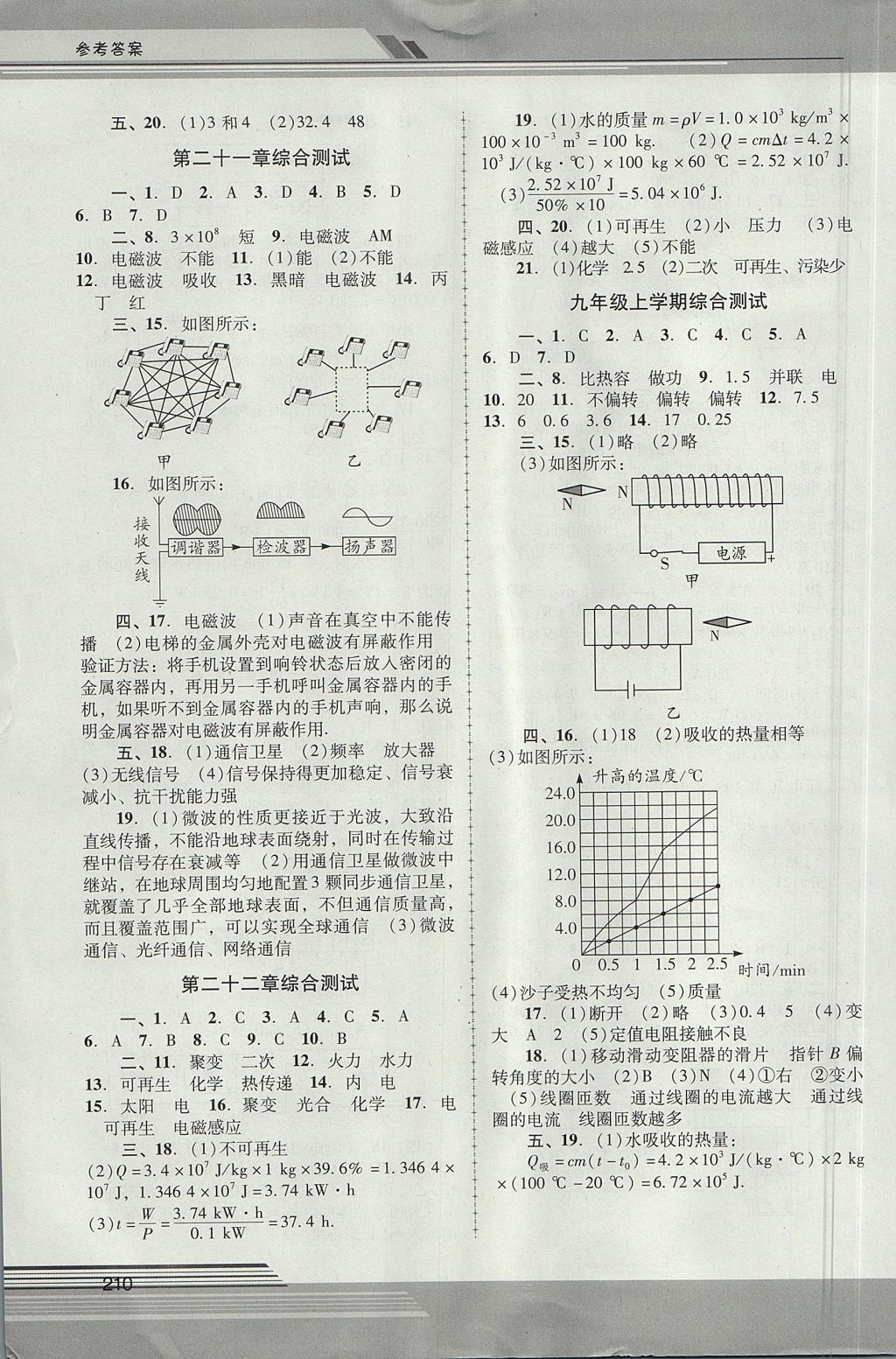 2017年新課程學(xué)習(xí)輔導(dǎo)九年級物理全一冊人教版中山專版 參考答案