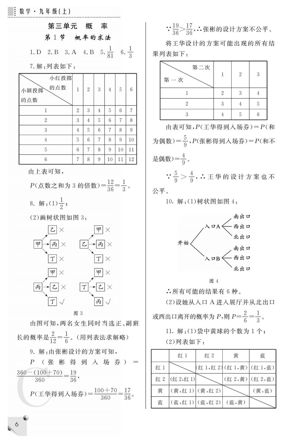 2017年課堂練習冊九年級數(shù)學上冊C版 參考答案