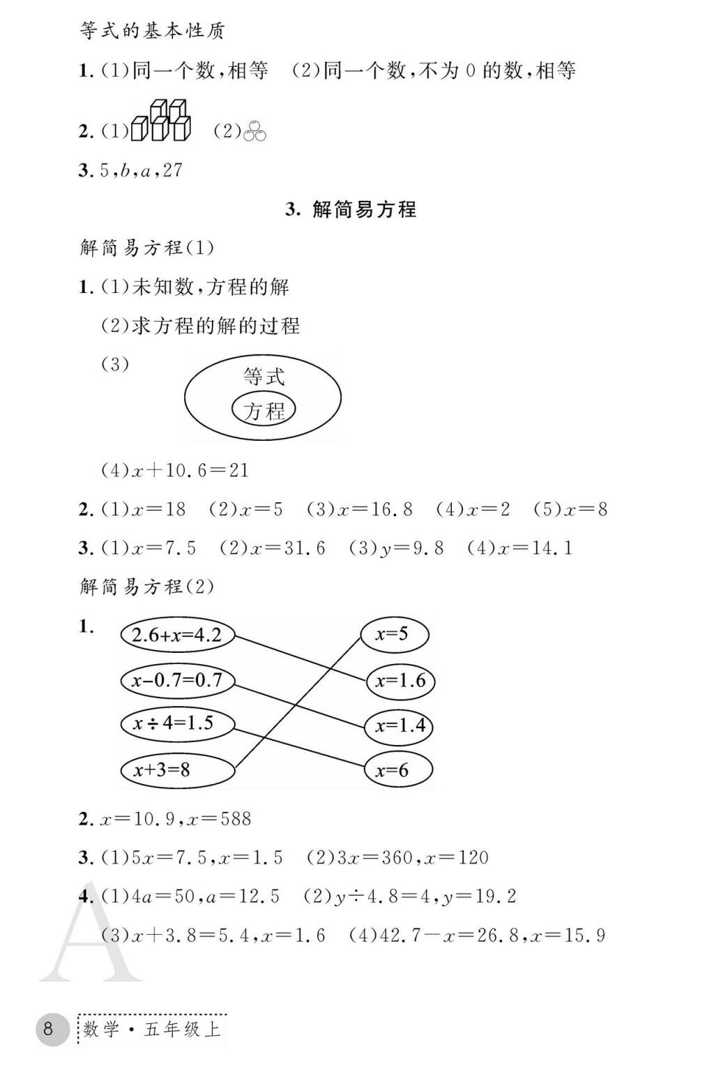 2017年課堂練習(xí)冊五年級數(shù)學(xué)上冊人教版 參考答案