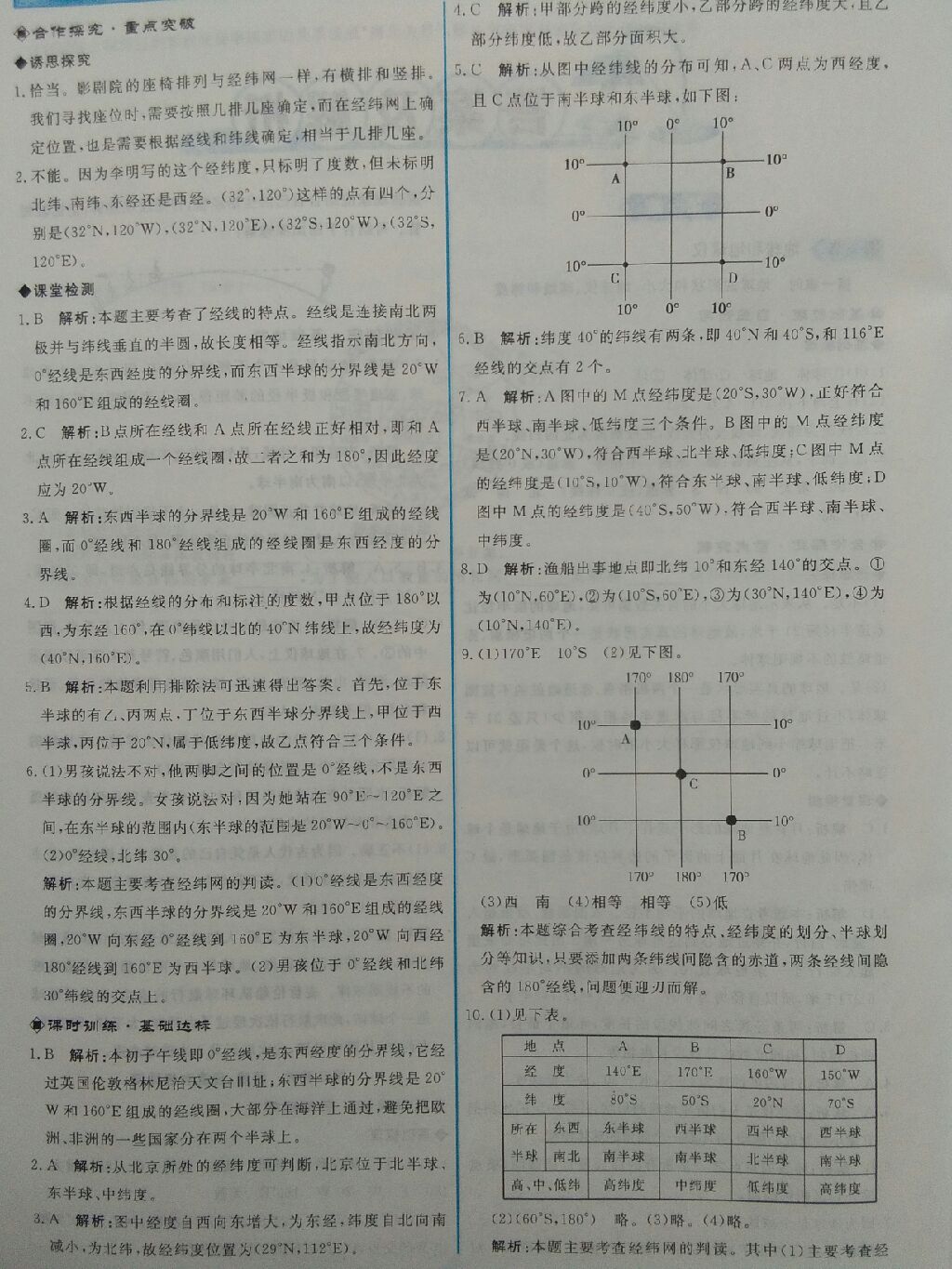 2017年陽(yáng)光課堂金牌練習(xí)冊(cè)七年級(jí)地理上冊(cè)人教版 參考答案第12頁(yè)