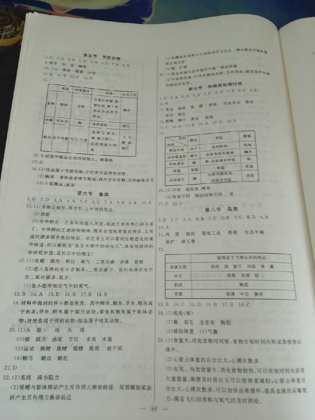 2017年新教材同步練七年級生物上冊冀少版 參考答案第5頁