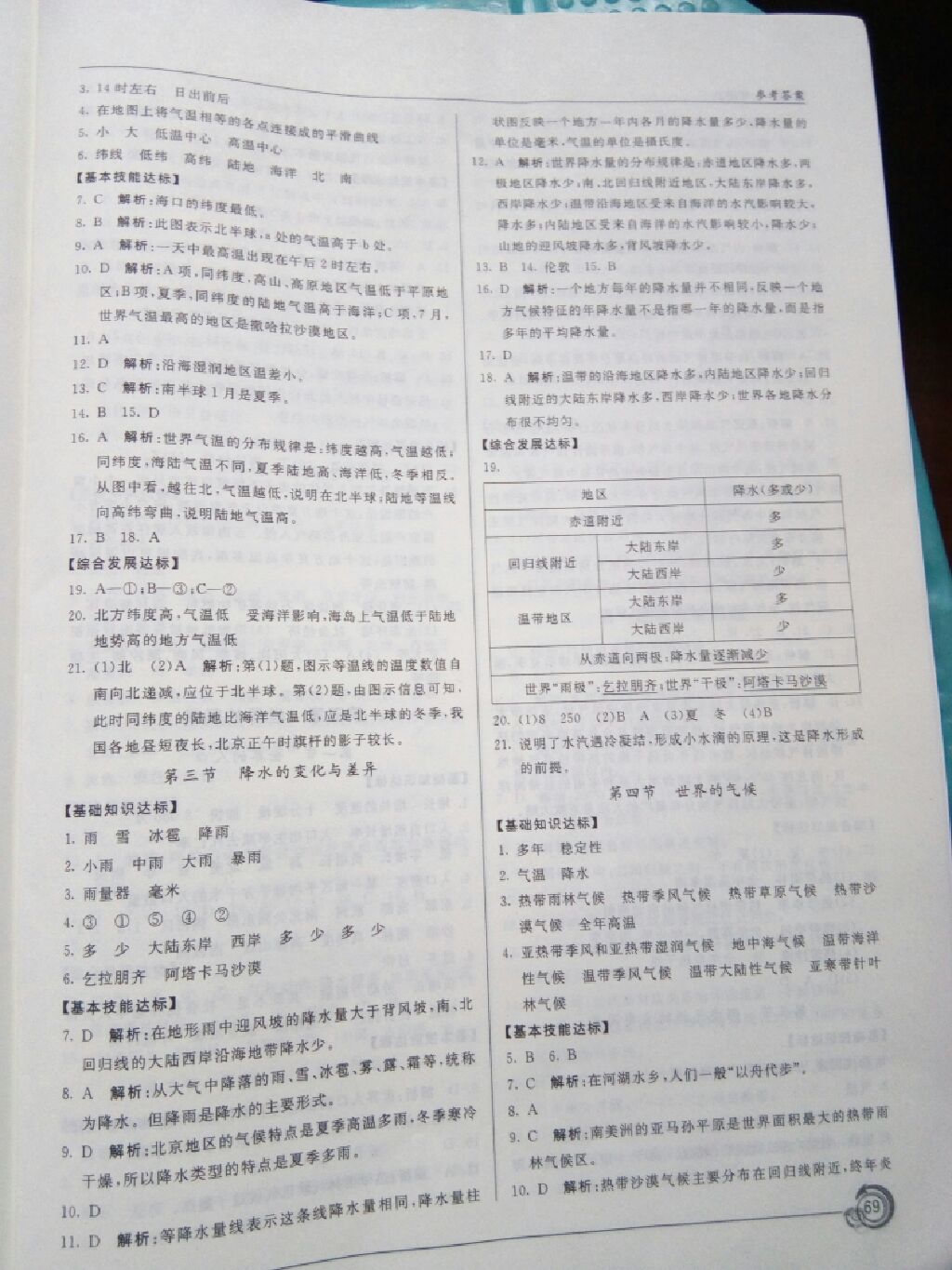 2017年陽光課堂七年級(jí)地理上冊(cè)商務(wù)星球版星球地圖出版社 參考答案第6頁(yè)