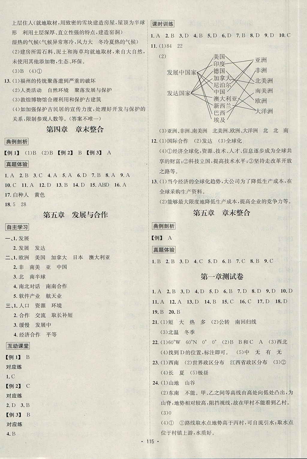 2017年優(yōu)學(xué)名師名題七年級地理上冊人教版 參考答案