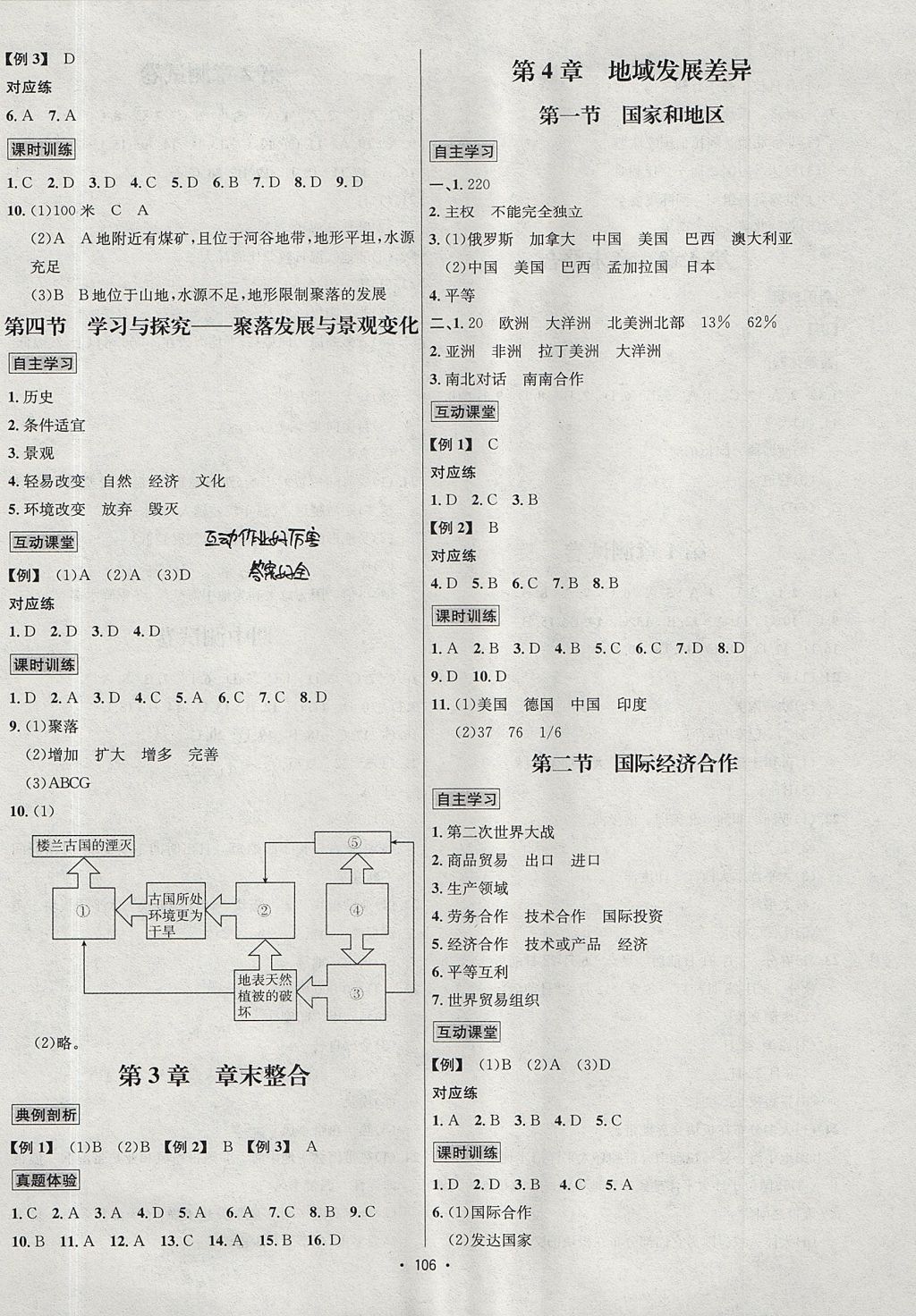 2017年優(yōu)學(xué)名師名題八年級地理上冊中圖版 參考答案