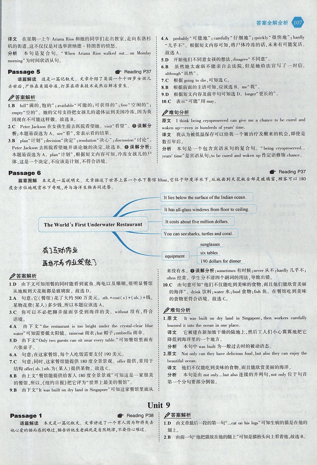 2017年53English英语完形填空八年级全一册 参考答案