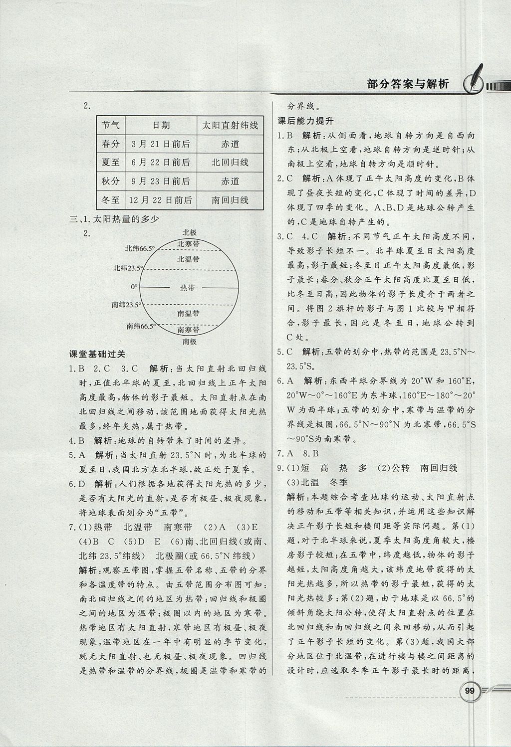 2017年同步導(dǎo)學(xué)與優(yōu)化訓(xùn)練七年級地理上冊粵人民版 參考答案