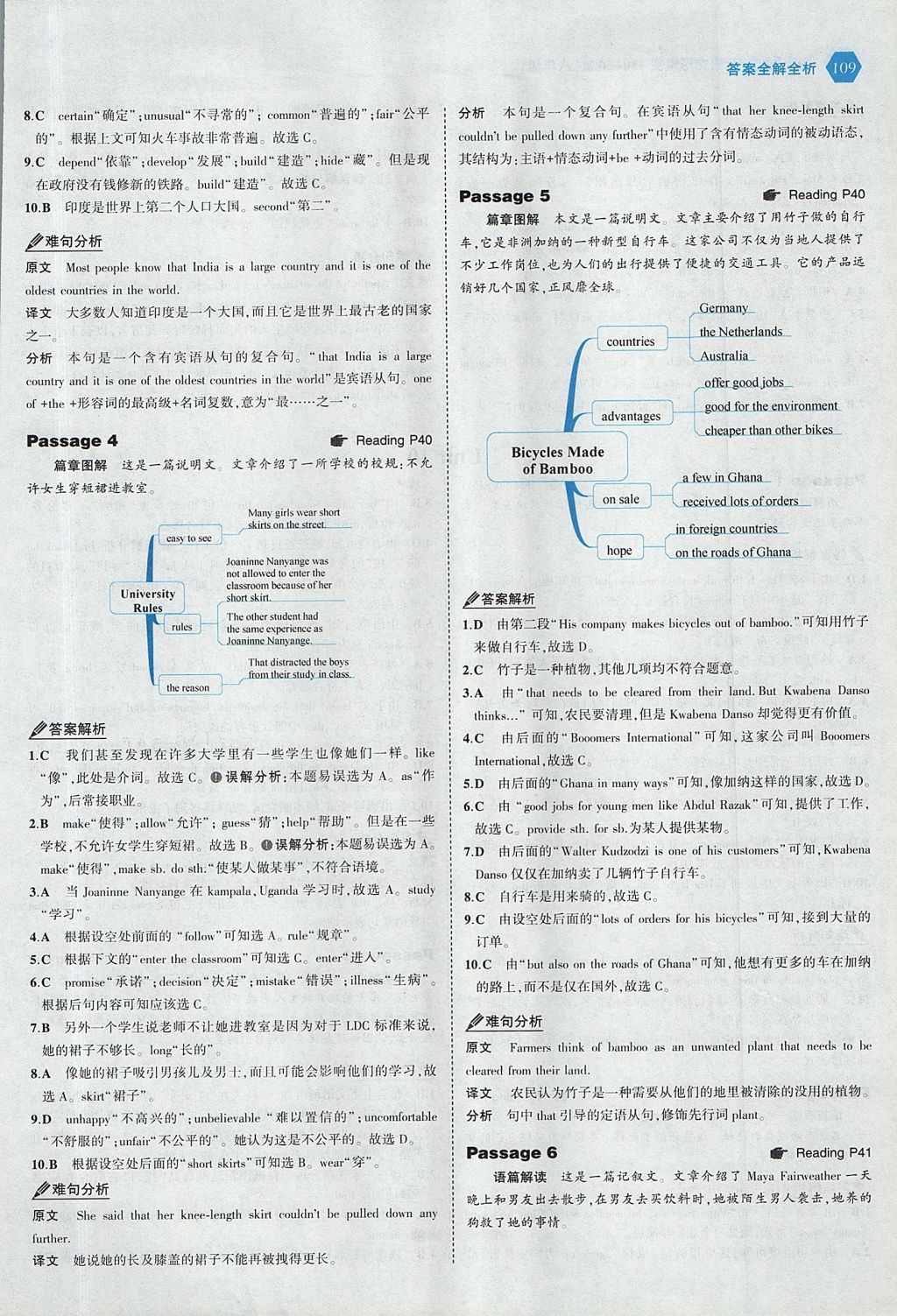 2017年53English英語完形填空八年級全一冊 參考答案