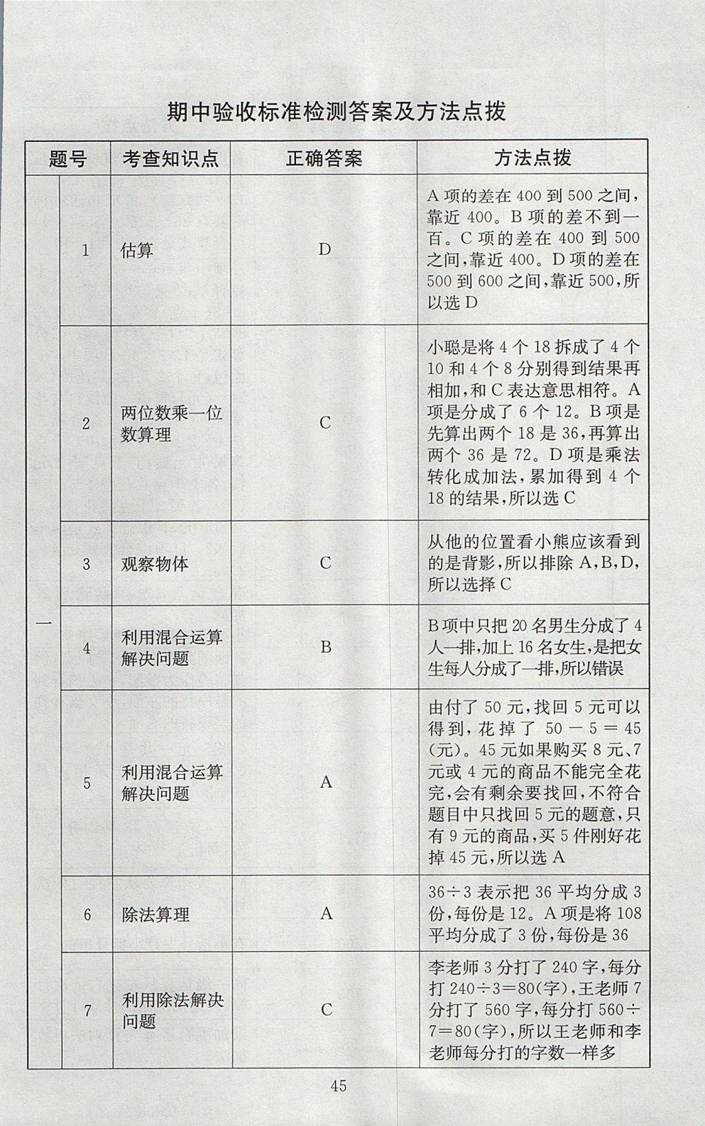 2017年海淀名師伴你學(xué)同步學(xué)練測三年級數(shù)學(xué)上冊北師大版 參考答案