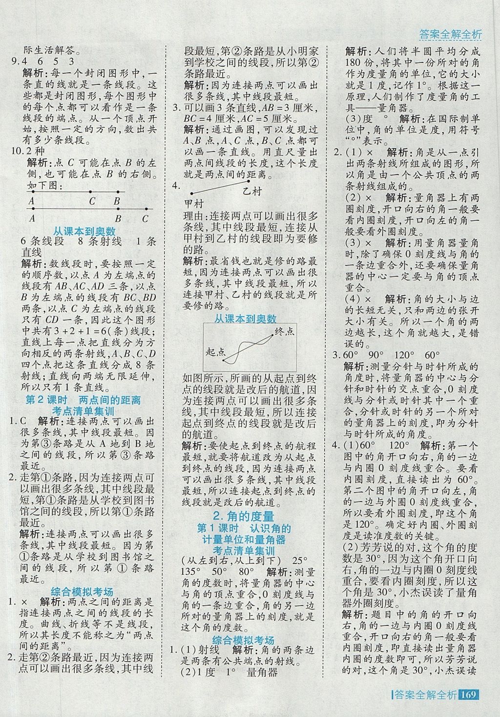 2017年考點(diǎn)集訓(xùn)與滿分備考四年級(jí)數(shù)學(xué)上冊(cè)北京課改版 參考答案