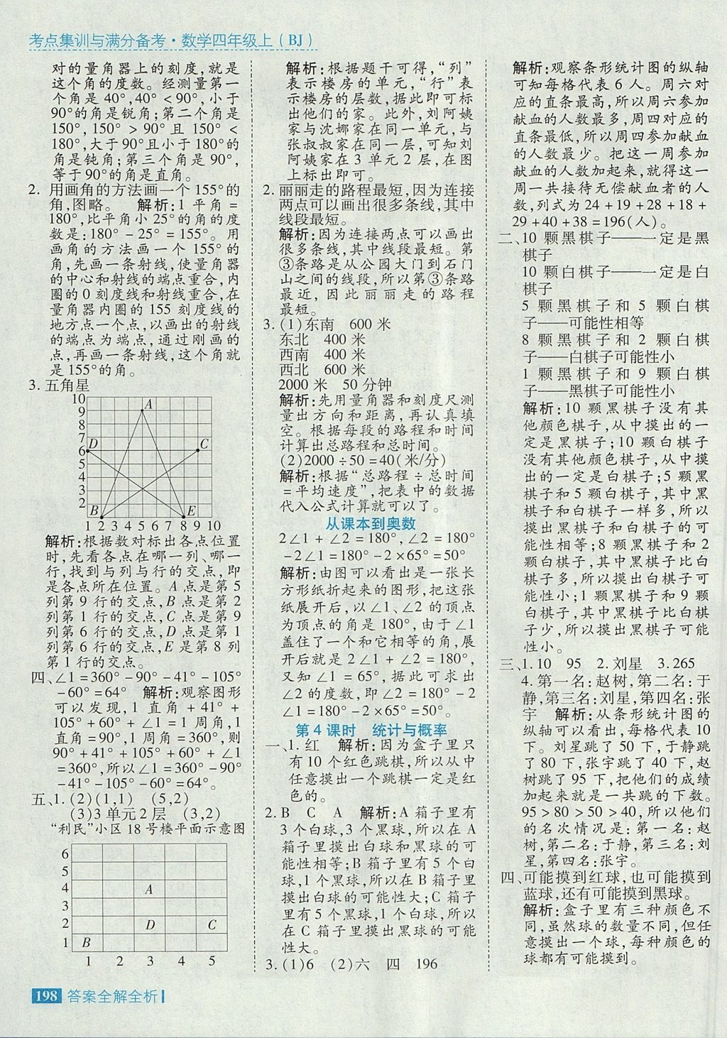 2017年考點集訓(xùn)與滿分備考四年級數(shù)學(xué)上冊北京課改版 參考答案