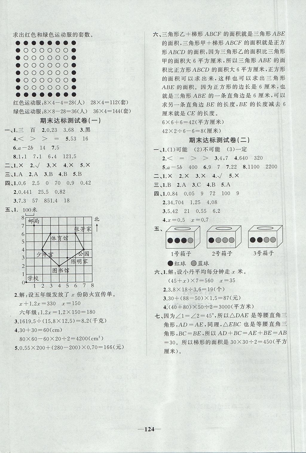 2017年精彩課堂輕松練五年級數(shù)學(xué)上冊人教版 參考答案