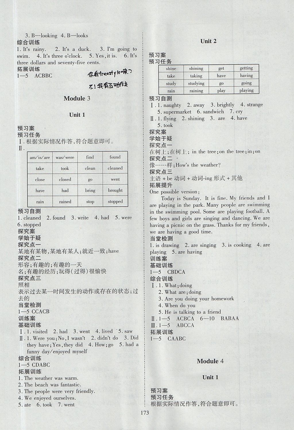 2017年資源與評(píng)價(jià)六年級(jí)英語(yǔ)全一冊(cè)外研版 參考答案