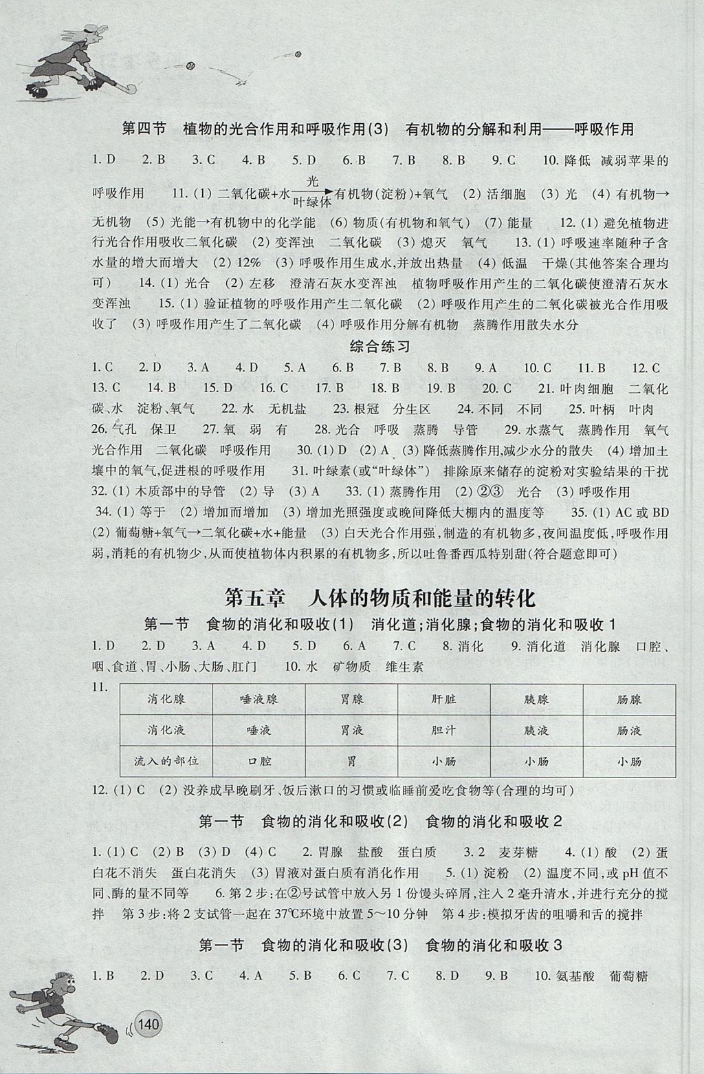 2017年同步練習(xí)八年級科學(xué)上冊華師大版浙江教育出版社 參考答案