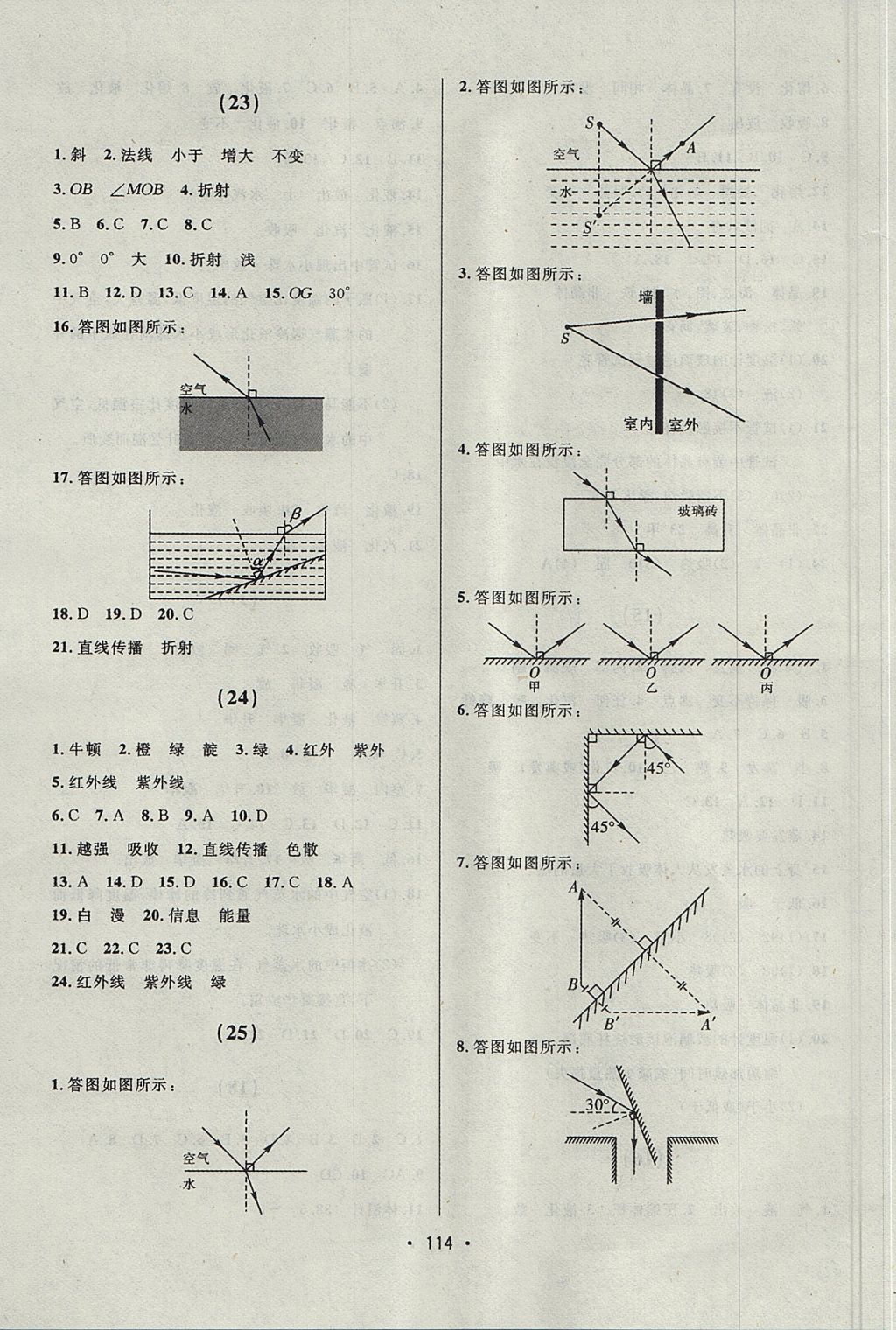 2017年中考連線課堂同步八年級(jí)物理上冊(cè)人教版 參考答案