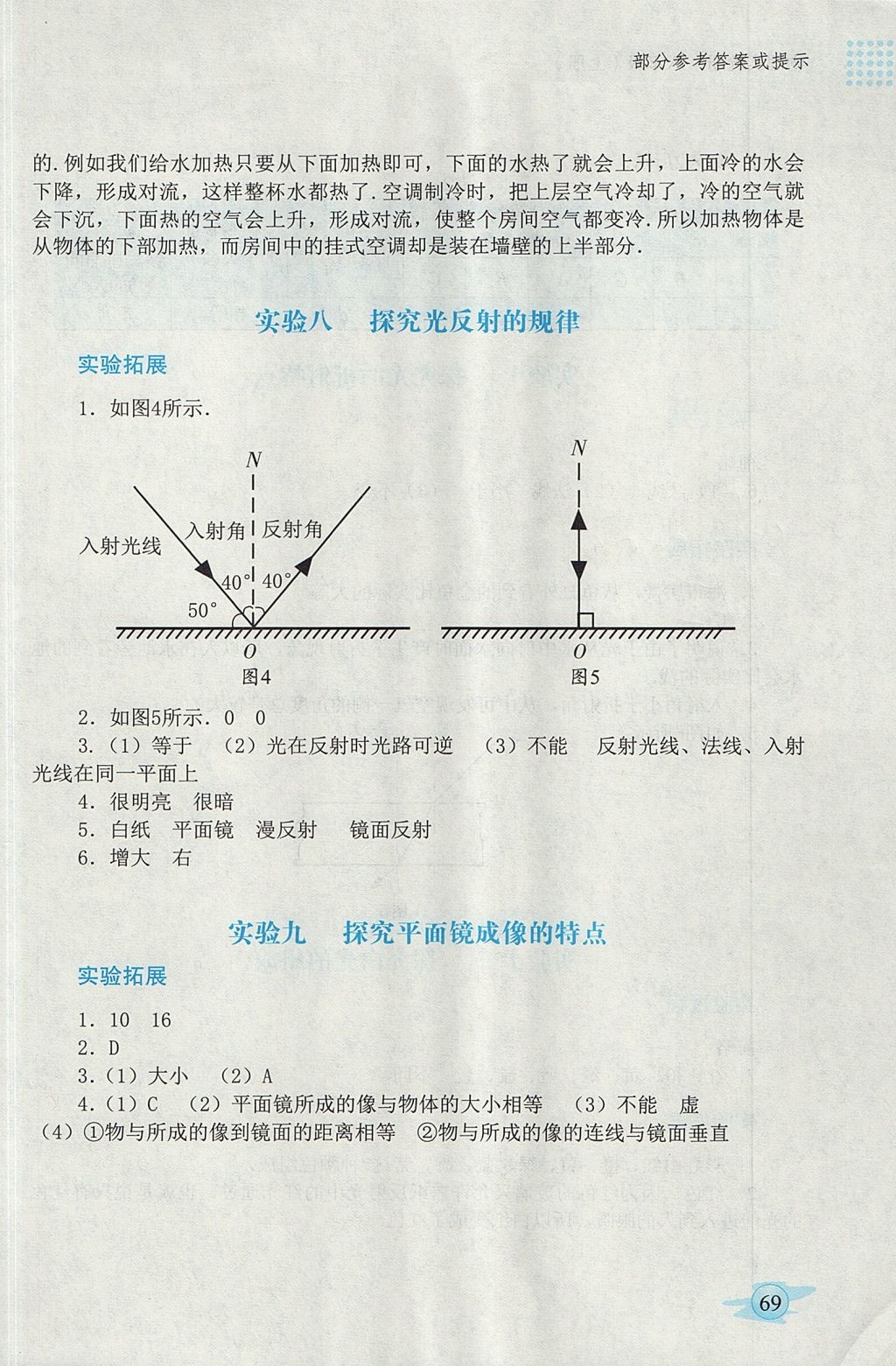 2017年物理實(shí)驗(yàn)冊(cè)八年級(jí)上冊(cè)人教版 參考答案