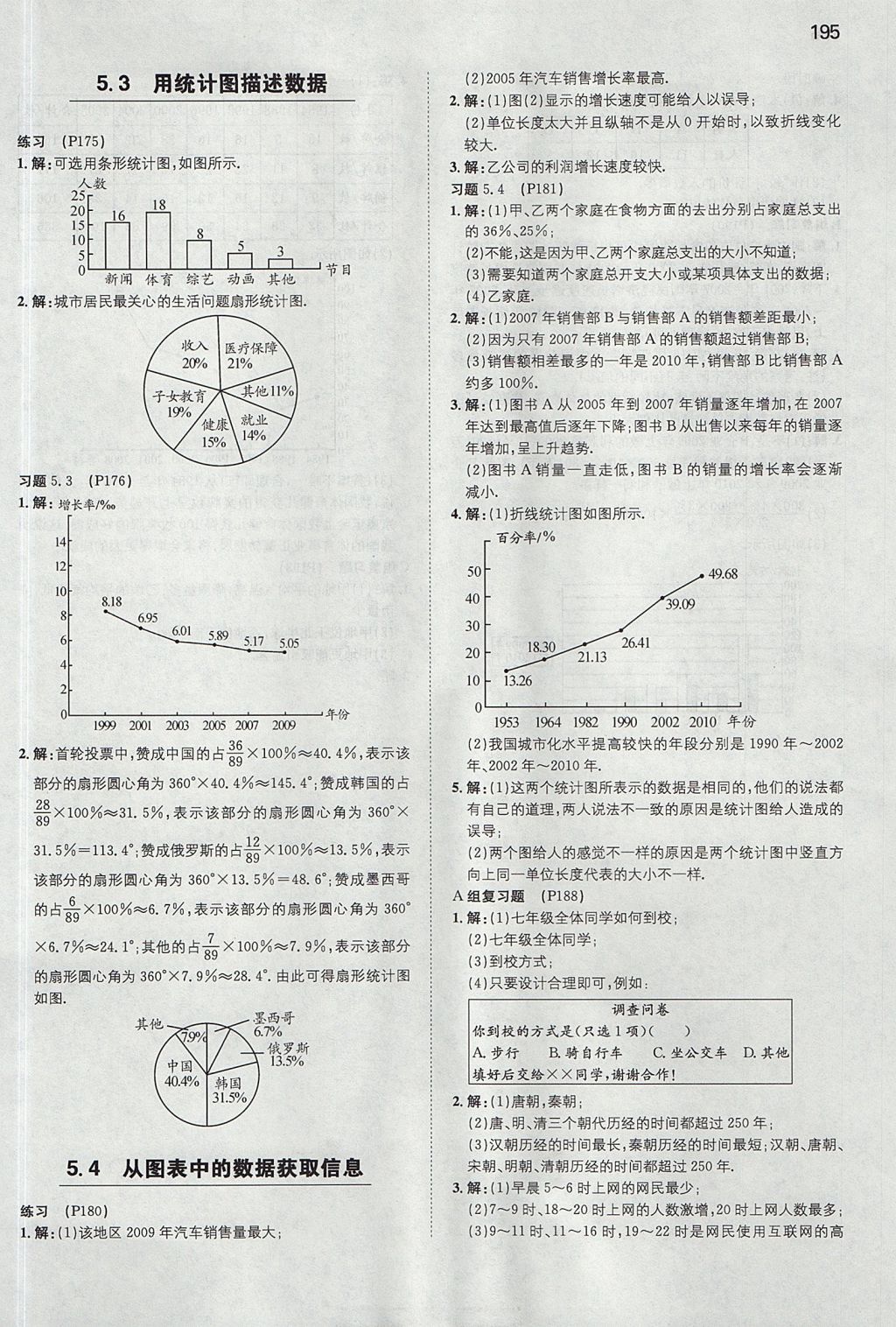 2017年一本初中數(shù)學(xué)七年級(jí)上冊(cè)滬科版 參考答案