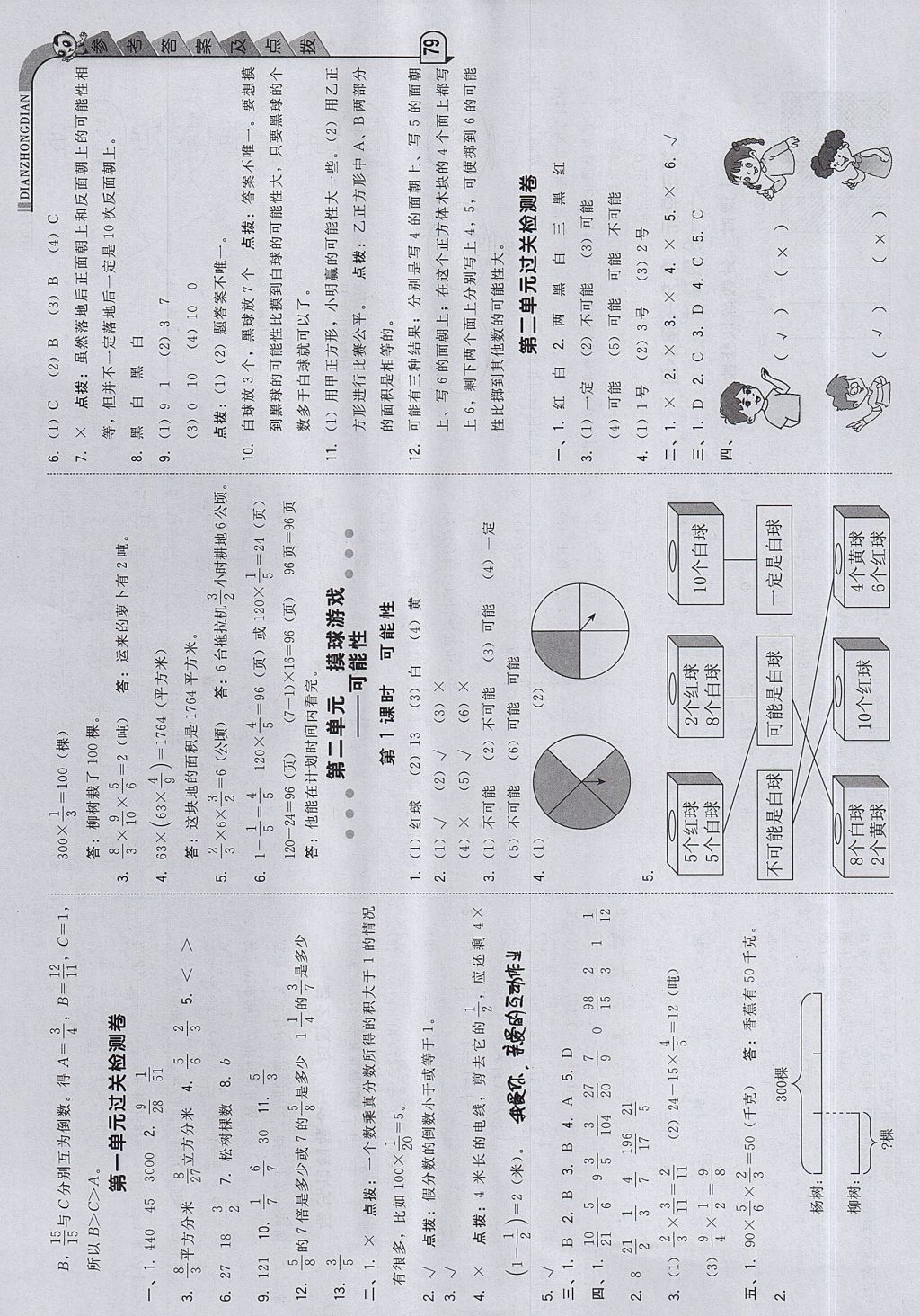 2017年綜合應(yīng)用創(chuàng)新題典中點(diǎn)六年級數(shù)學(xué)上冊青島版 參考答案