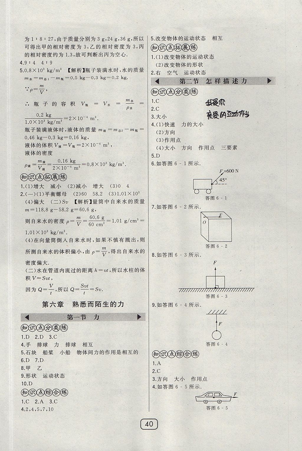 2017年北大綠卡八年級(jí)物理上冊(cè)滬科版 參考答案