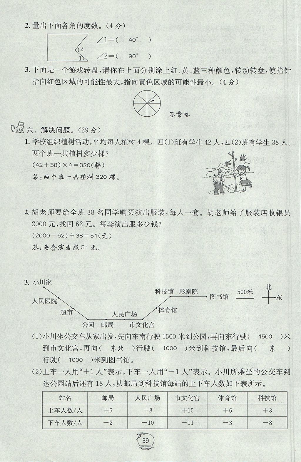 2017年名校秘題課時達標練與測四年級數(shù)學上冊北師大版 達標檢測卷