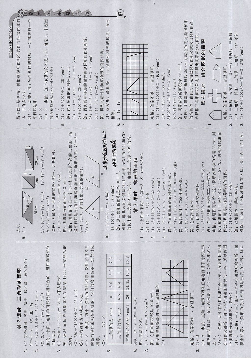 2017年綜合應(yīng)用創(chuàng)新題典中點五年級數(shù)學(xué)上冊青島版 參考答案