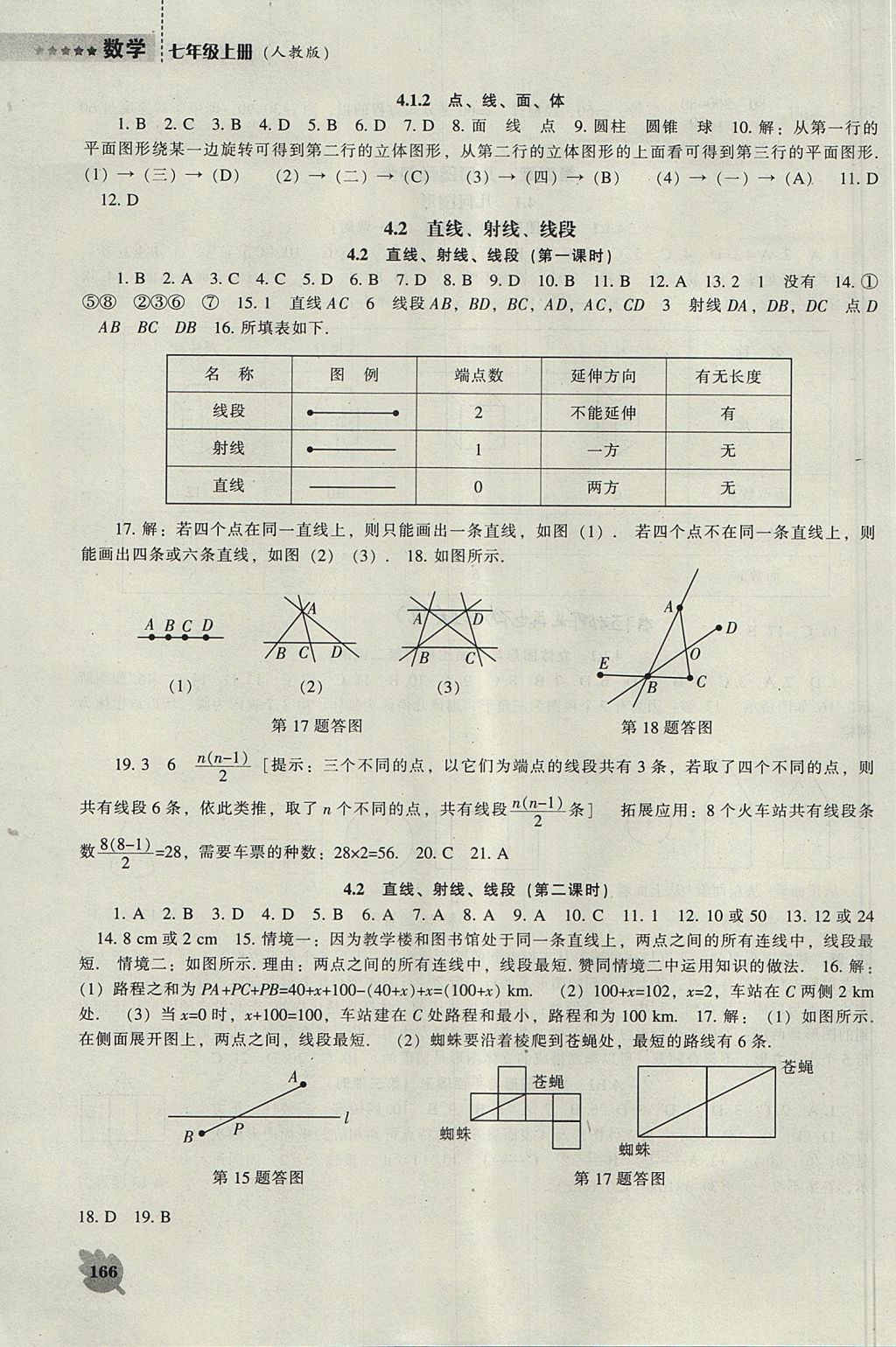 2017年新課程數(shù)學能力培養(yǎng)七年級上冊人教版 參考答案