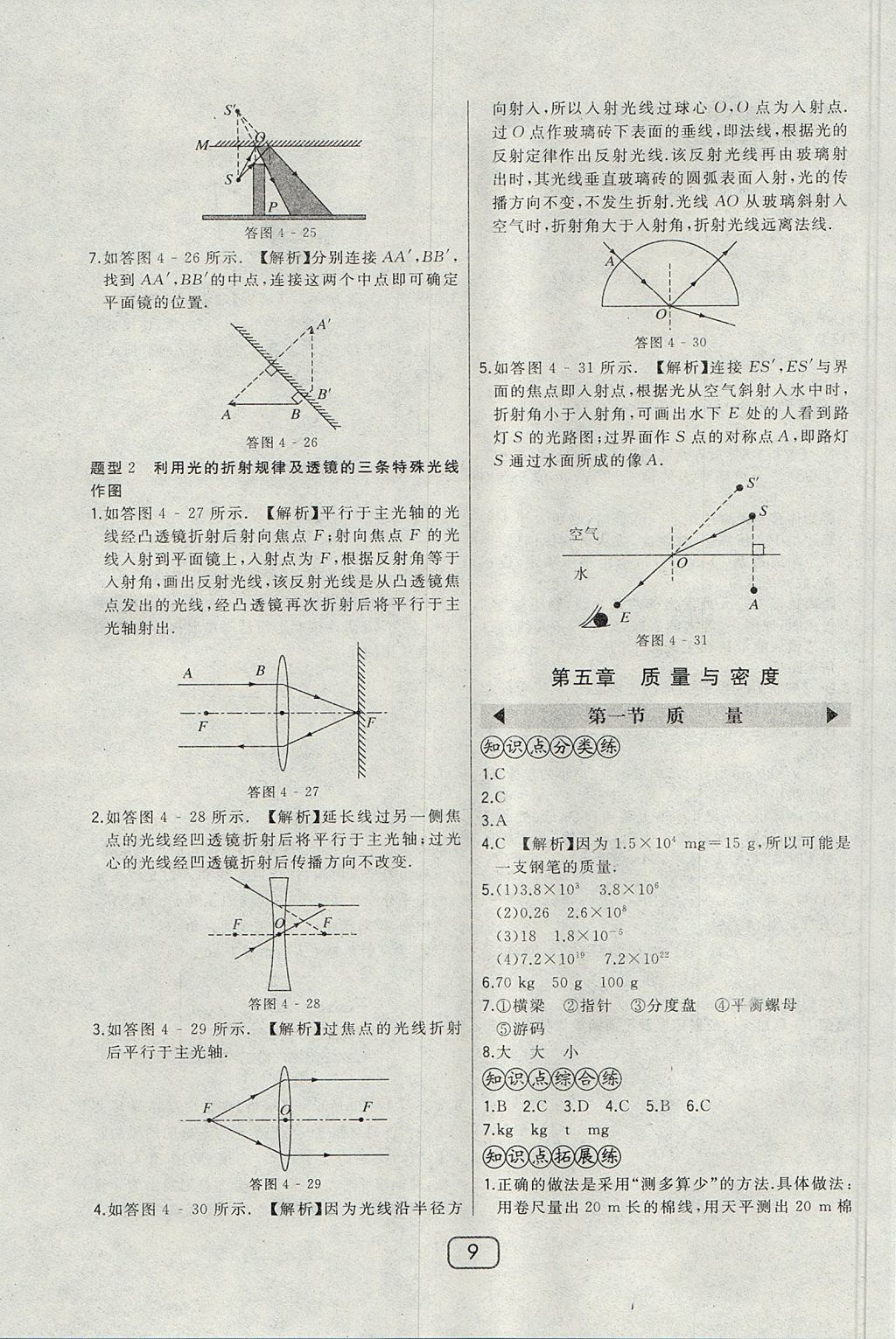 2017年北大綠卡八年級物理上冊滬科版 參考答案