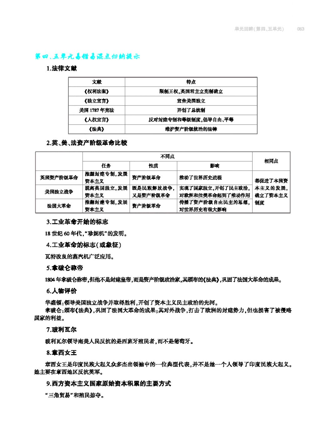 2017年基础训练九年级历史全一册人教版 单元评价卷