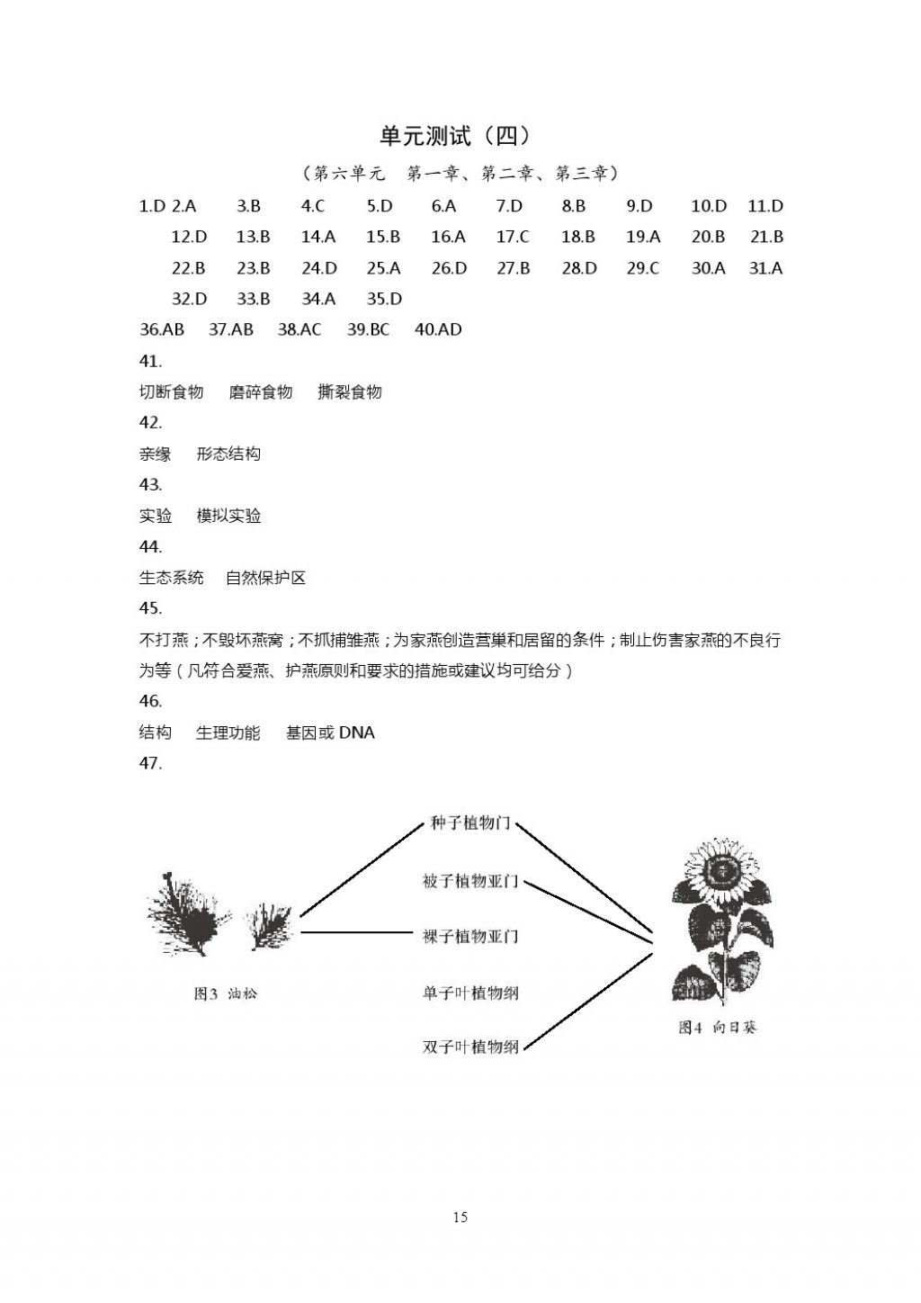 2017年知识与能力训练八年级生物学上册人教版 参考答案