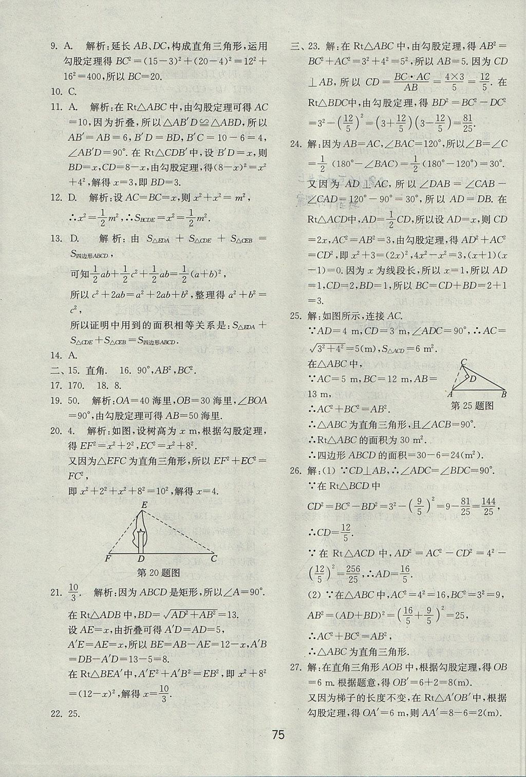 2017年初中基礎訓練七年級數(shù)學上冊魯教版五四制 參考答案